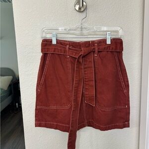 Women's Rust Belted Skirt